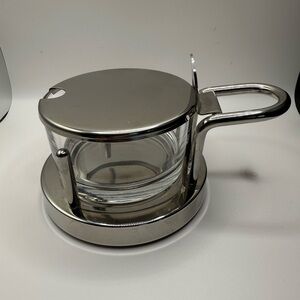 Alessi Stainless Steel and Glass Parmesan Cheese Server